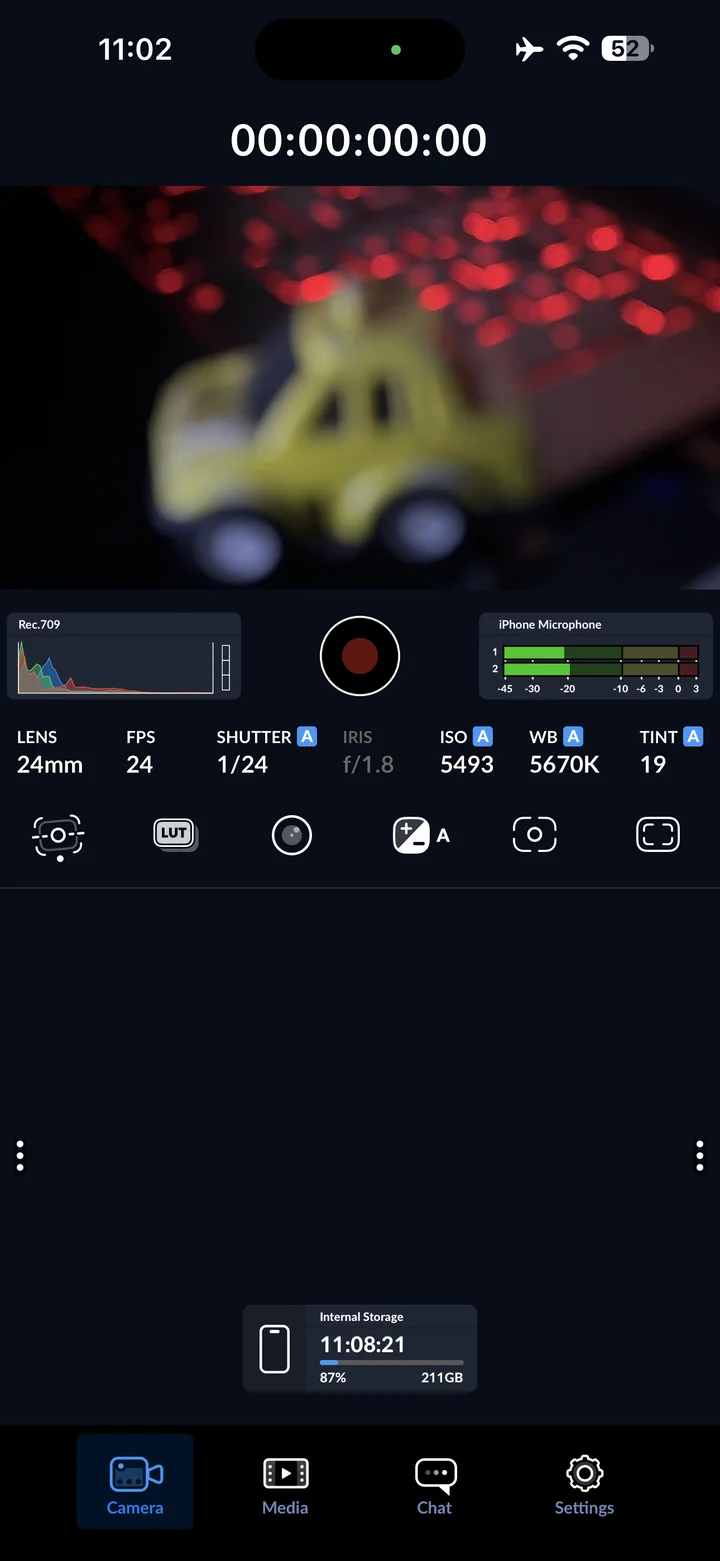 Blackmagic Camera: Check the camera before recording