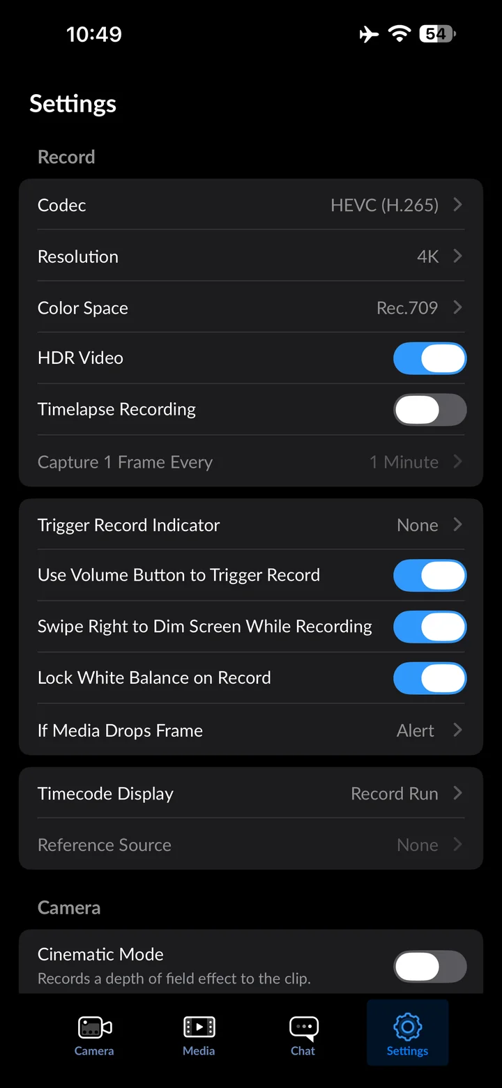 Blackmagic Camera: Open Resolution