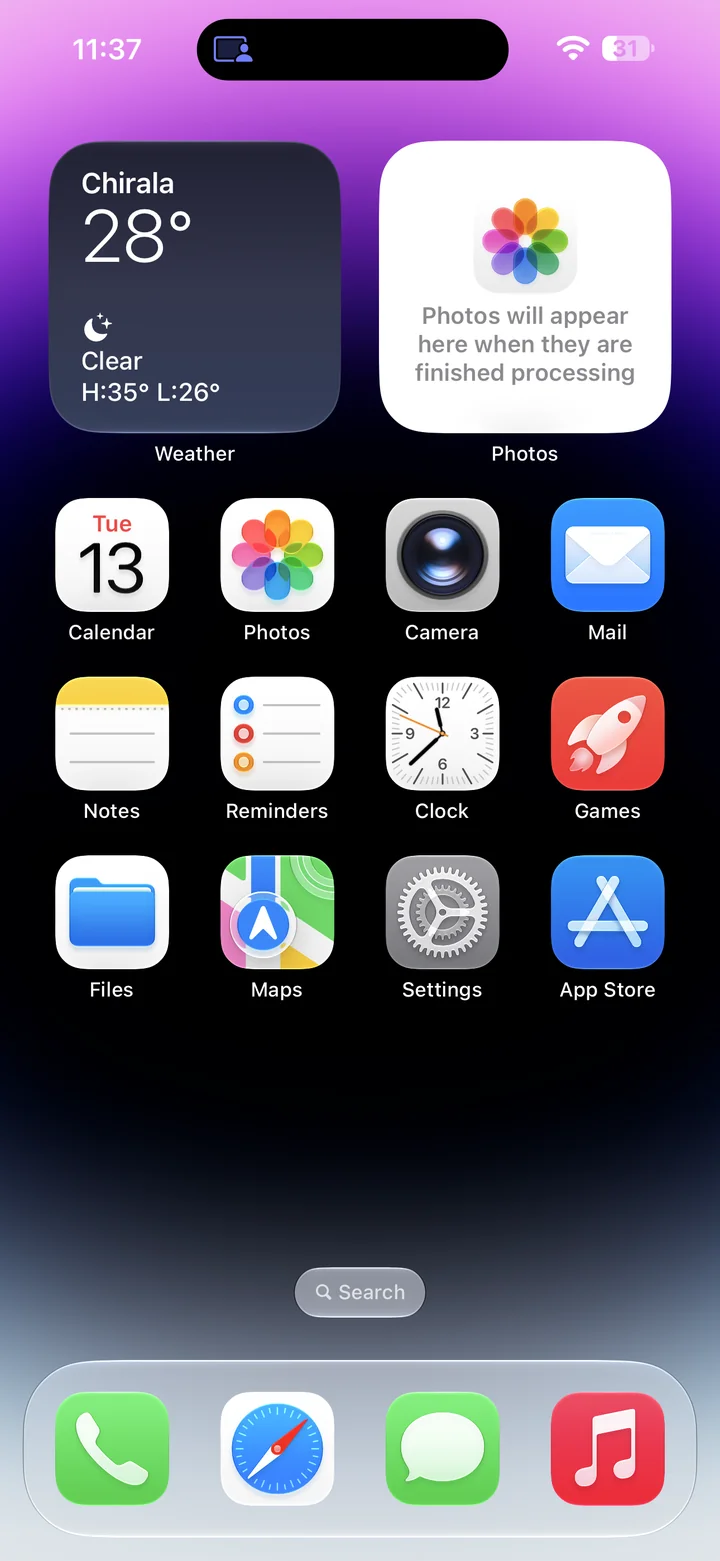 iPhone Home Screen with the Settings app in the third row