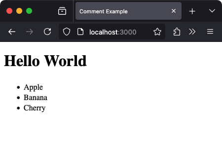 Simple HTML example to add comments