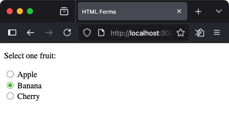 Form - Radio Buttons with Selected Option