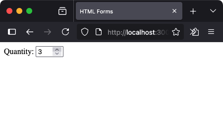 HTML - Number Input with Value