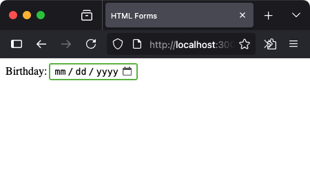 HTML - Date Input