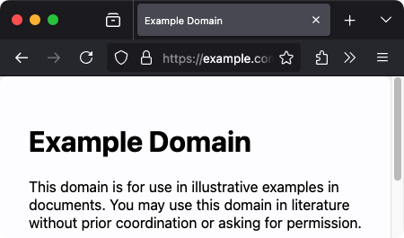 Clicking this link takes the user to example.com