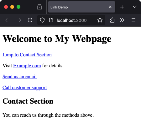 HTML Links Demo