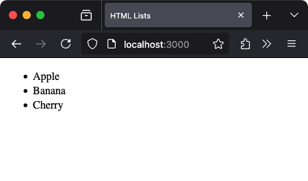 Unordered Lists