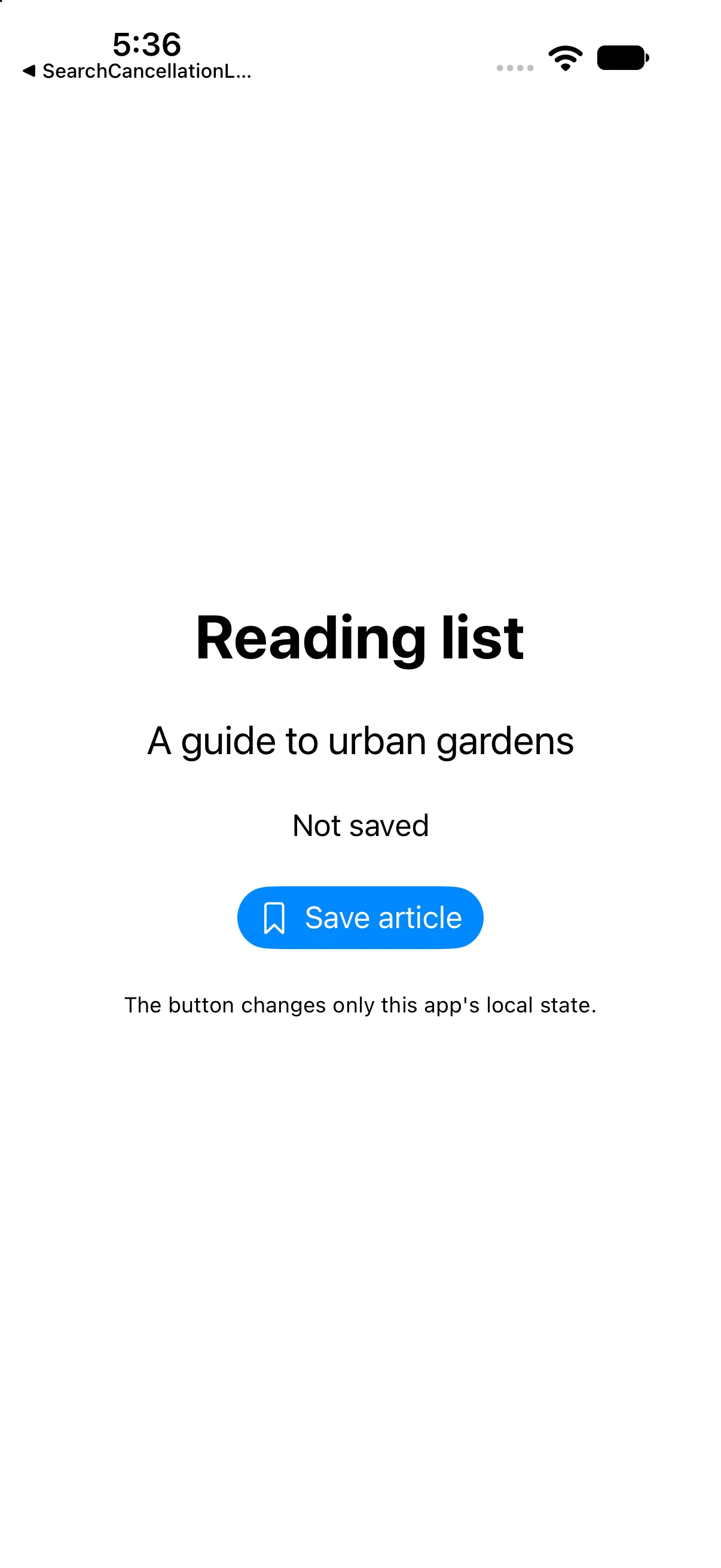 Reading list, Not saved