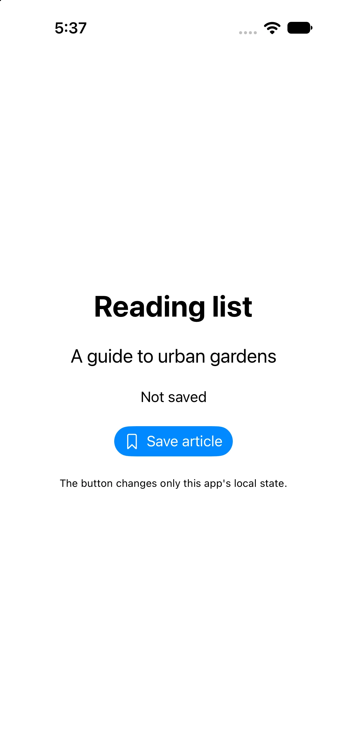 Not saved, Save article