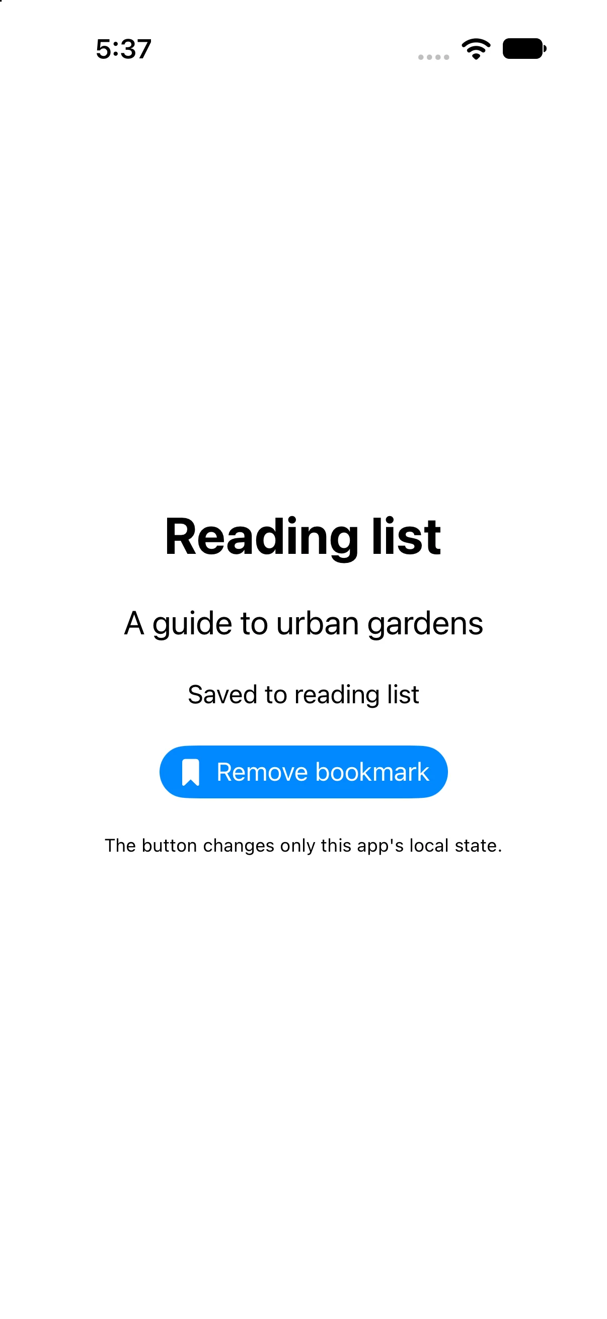 Saved to reading list, Remove bookmark