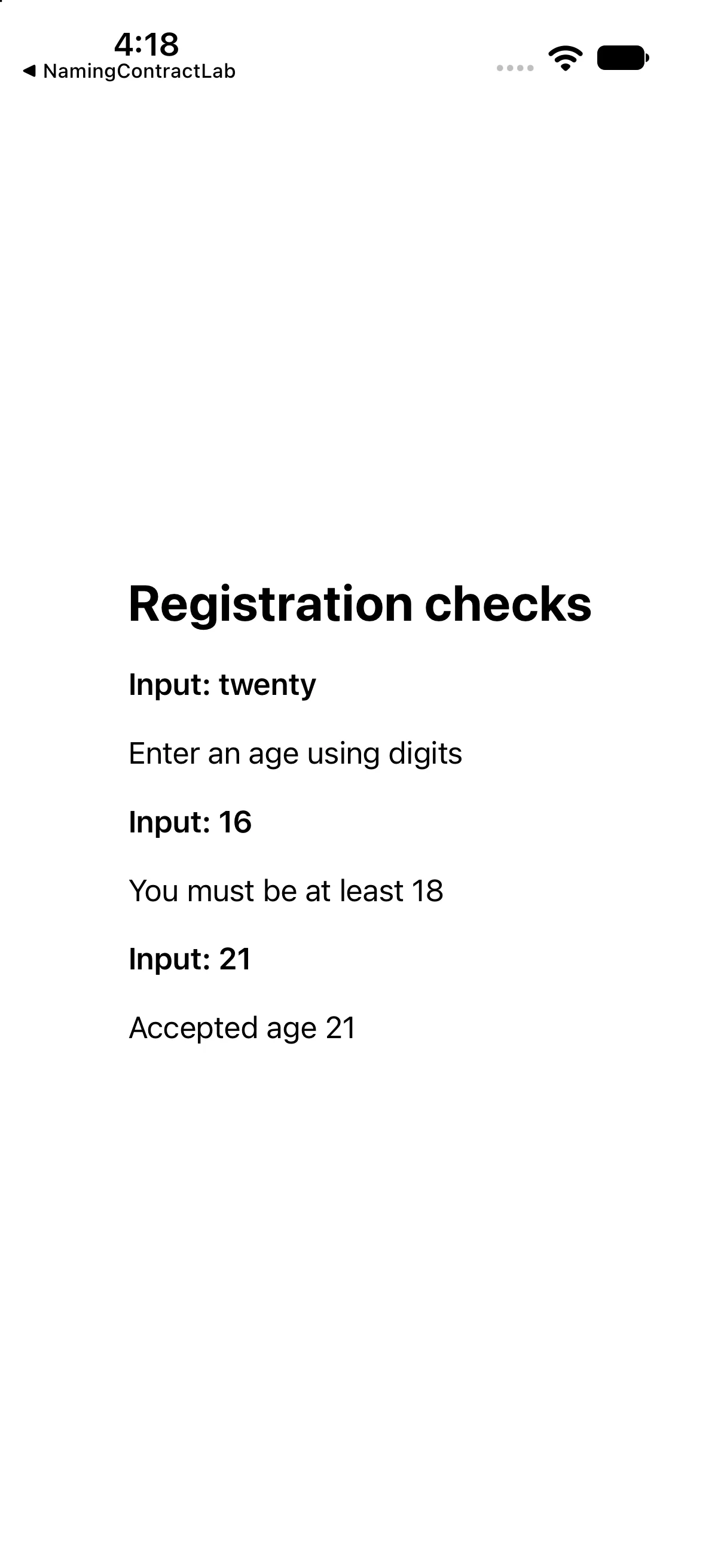Run the complete scenario on iPhone, captured from the corresponding built example