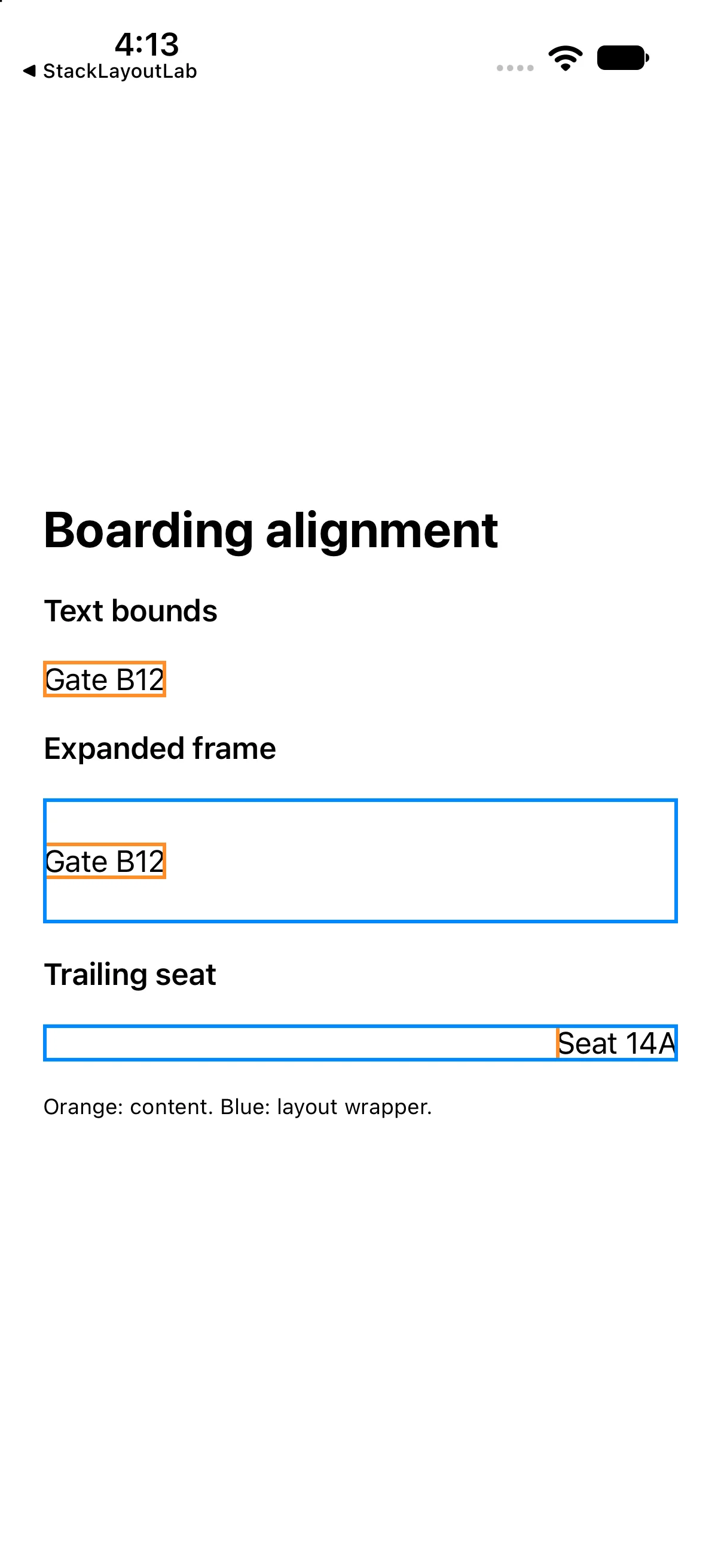 Inspect text and wrapper bounds, captured from the corresponding built example