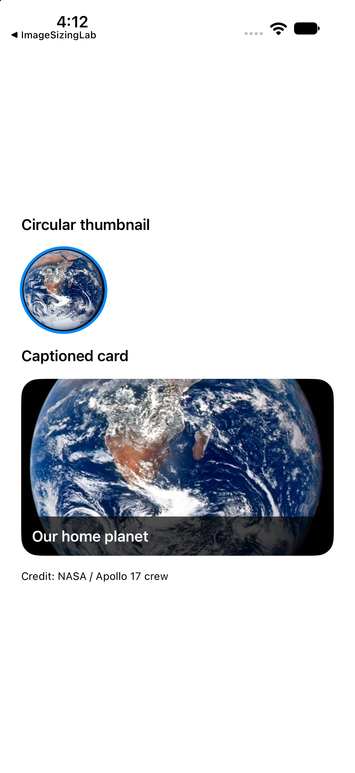 Turn the photograph into a thumbnail and captioned card, captured from the corresponding built example