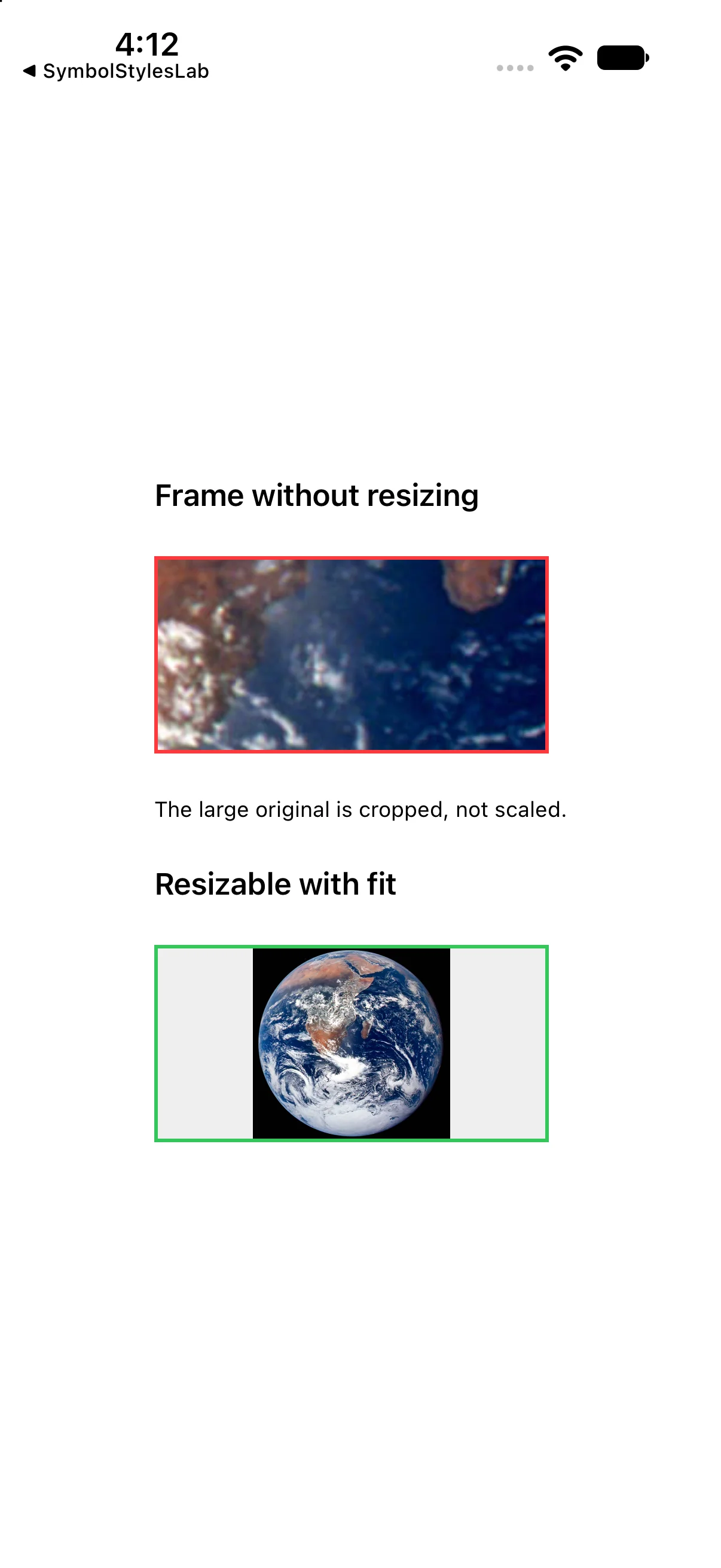 Why did adding a frame crop my image?, captured from the corresponding built example