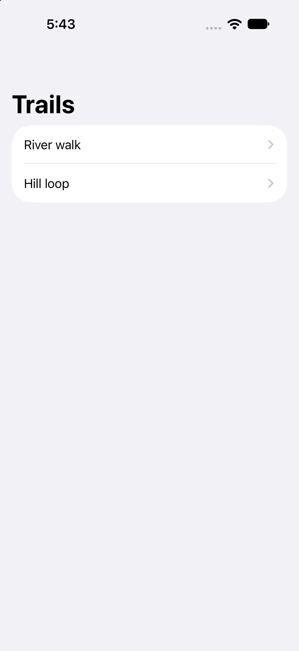 Trails, River walk, Hill loop