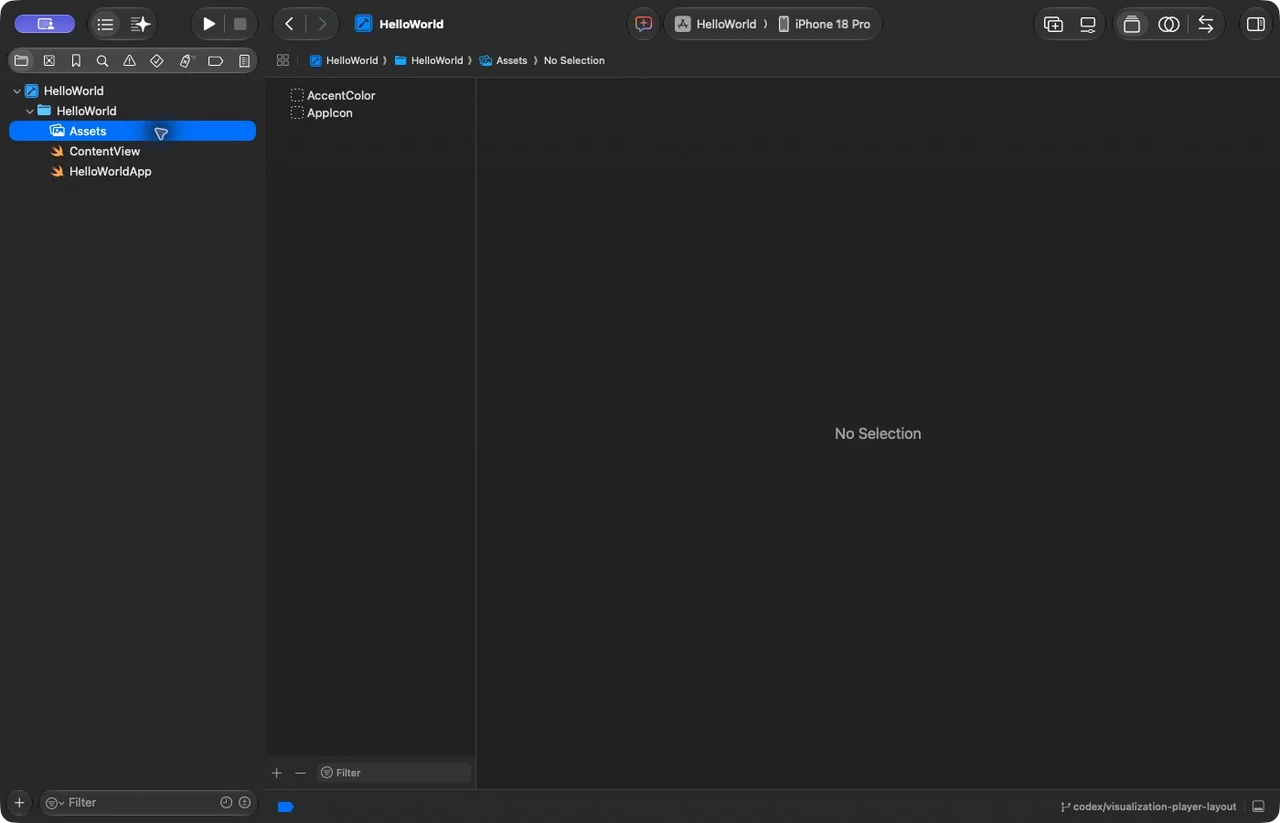 The actual starter asset catalog