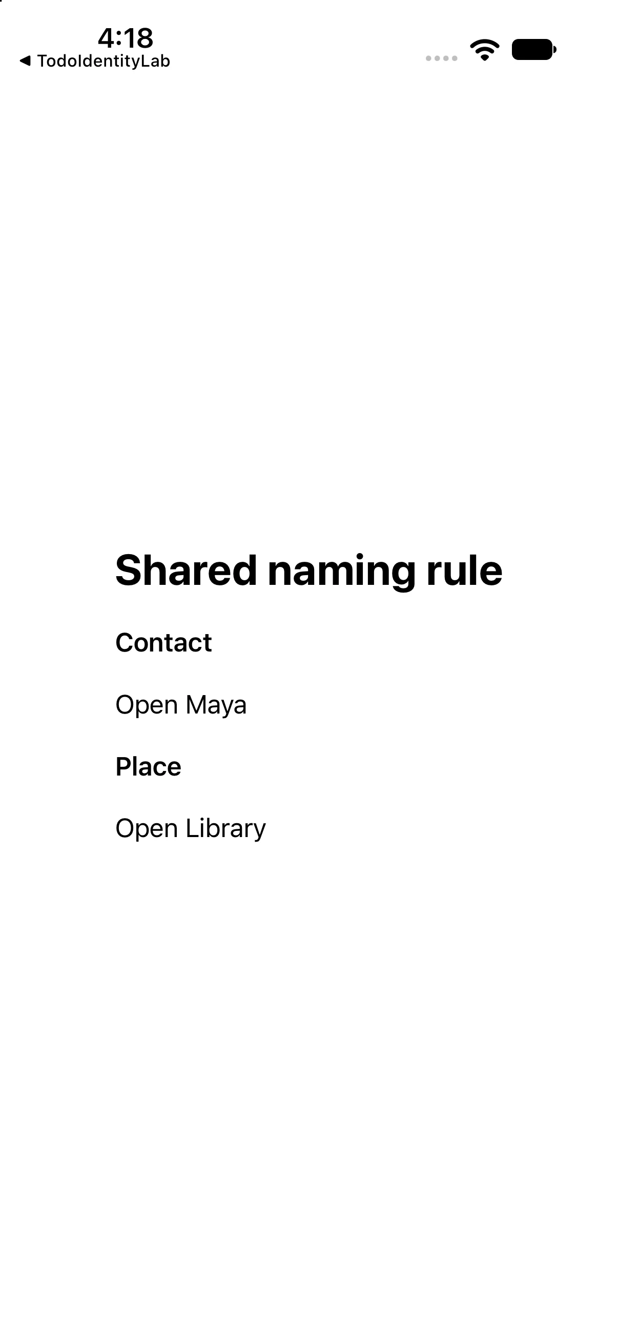 Run the complete scenario on iPhone, captured from the corresponding built example