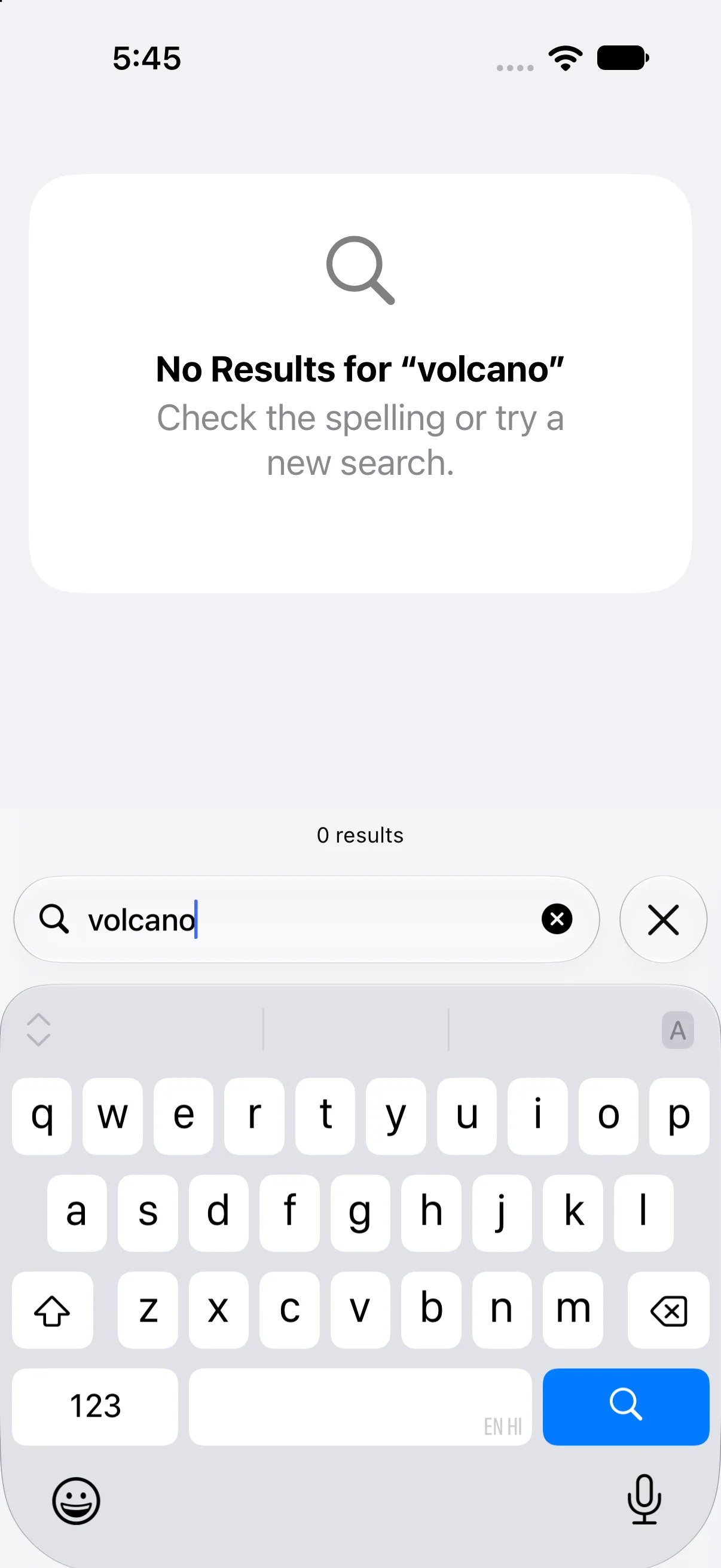 No Results, volcano, 0 results