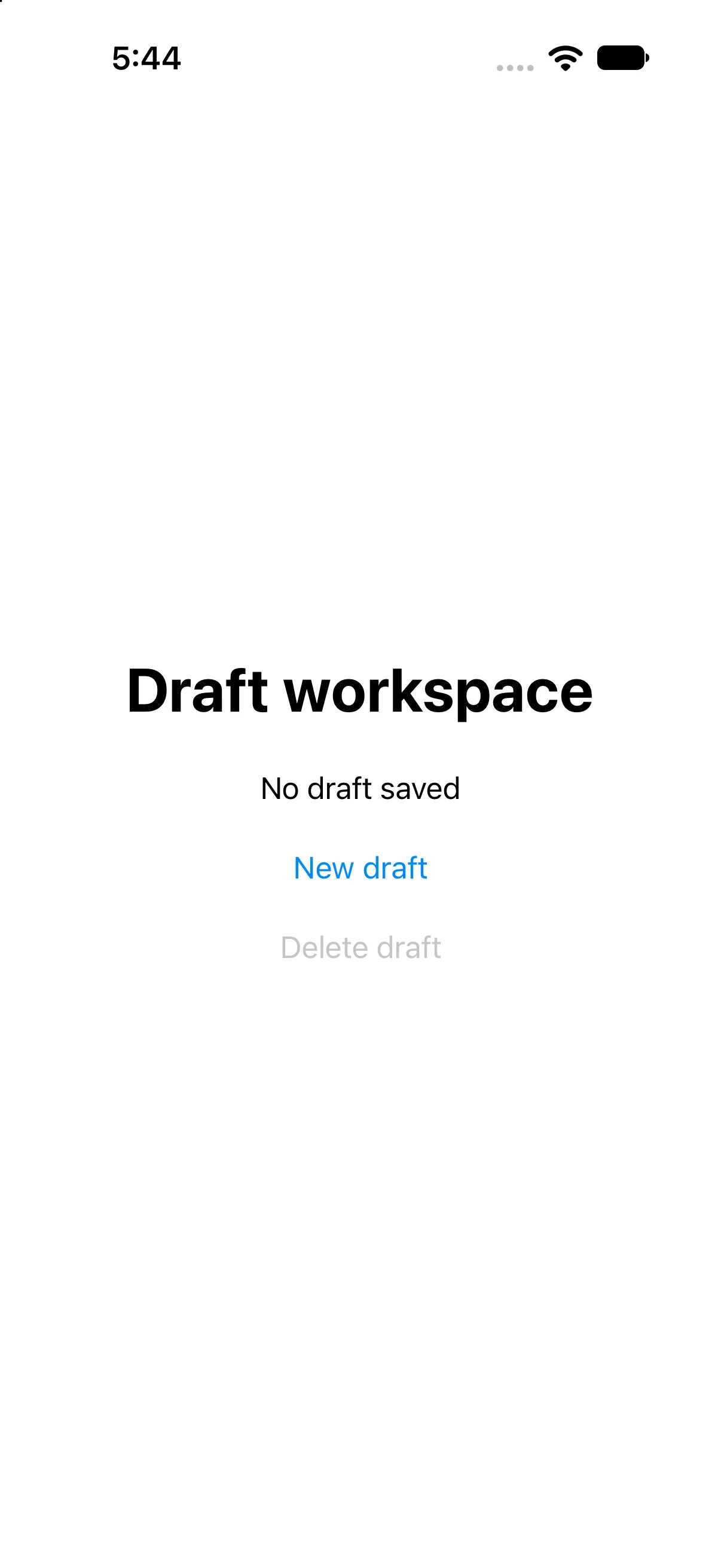 No draft saved