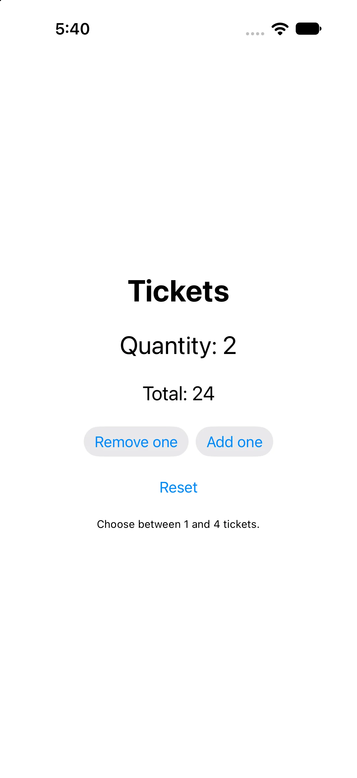 Quantity: 2, Total: 24