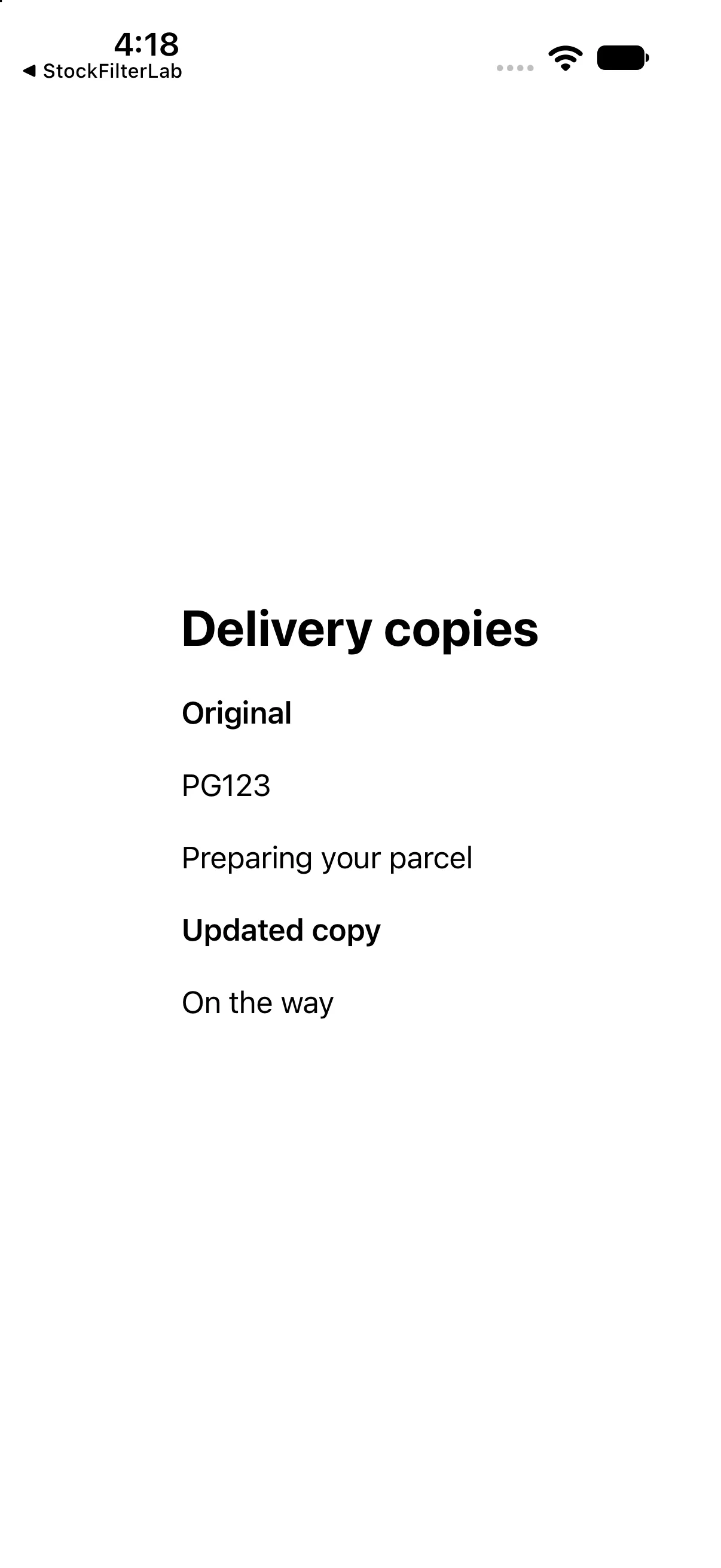 Run the complete scenario on iPhone, captured from the corresponding built example