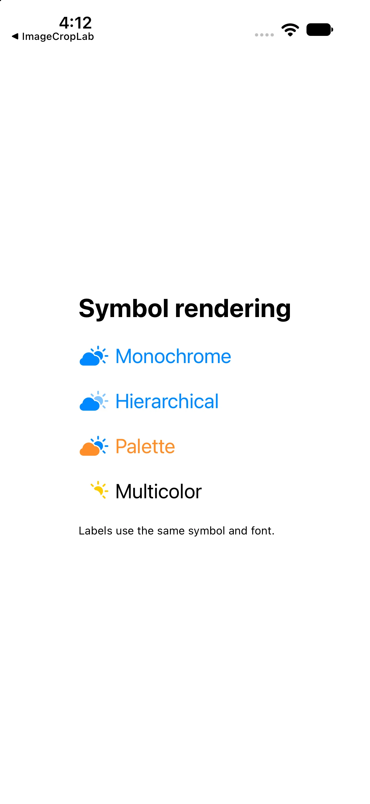 Treat SF Symbols as symbols, not photographs, captured from the corresponding built example