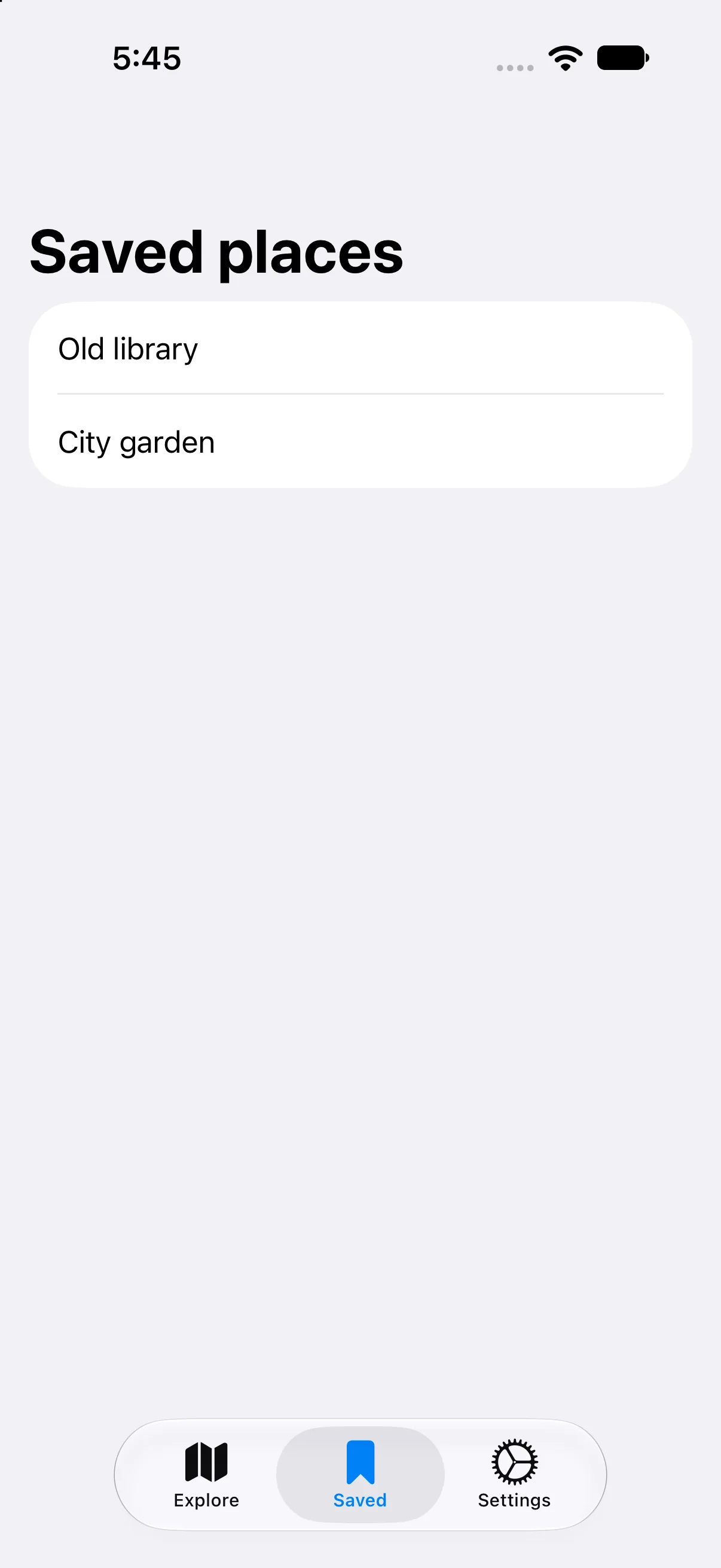 Saved places, Old library, City garden