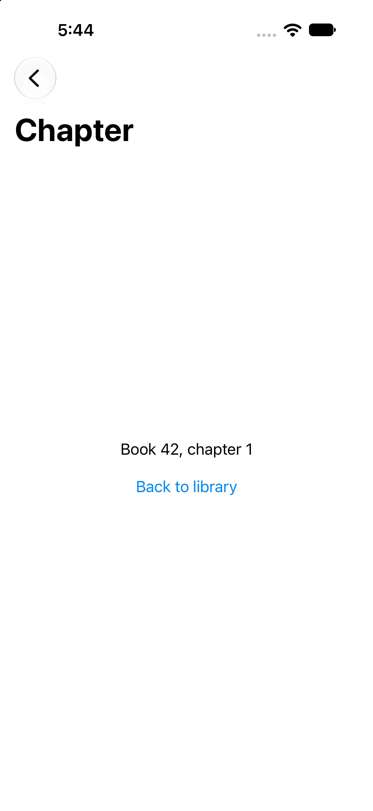 Book 42, chapter 1, Back to library