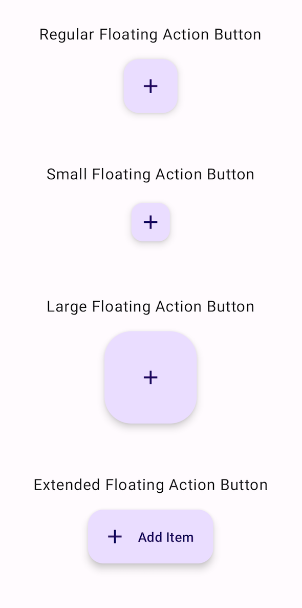 Jetpack Compose Different Floating Action Buttons