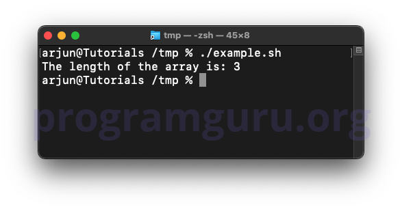 Find length of a simple array in Bash