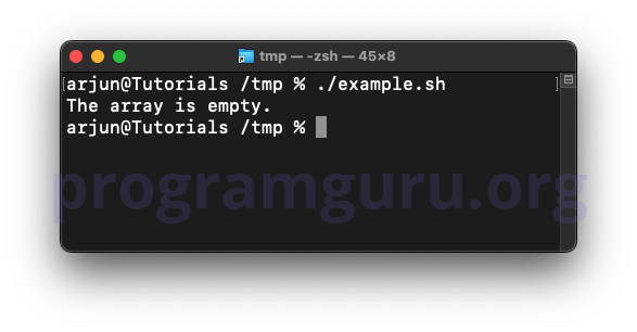 Check if a simple array is empty in Bash