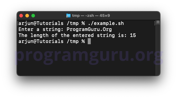 Determine the length of a user input string in Bash
