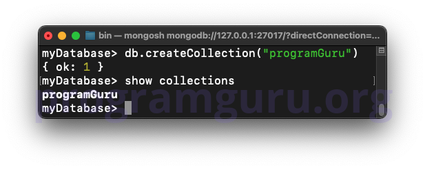 MongoDB Create Collection