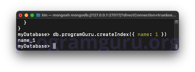 MongoDB Create Index